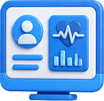 Electronic medical record dashboard illustration