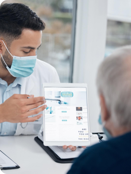 Patient using a healthcare app on a mobile device